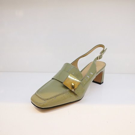 여성 에나멜 슬링백 통굽힐 2종