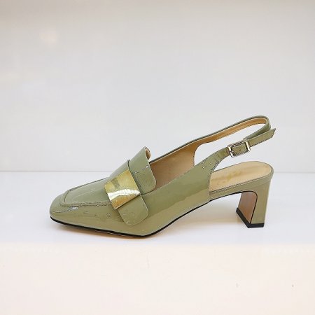 여성 에나멜 슬링백 통굽힐 2종