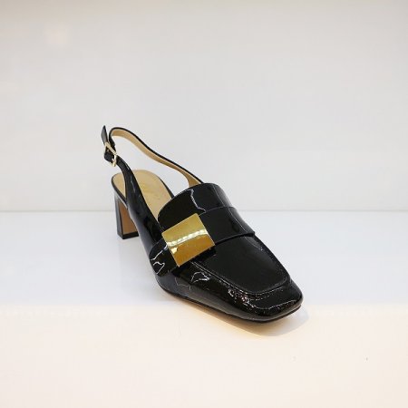 여성 에나멜 슬링백 통굽힐 A