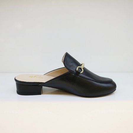 여성 발편한 장식 블로퍼 블랙