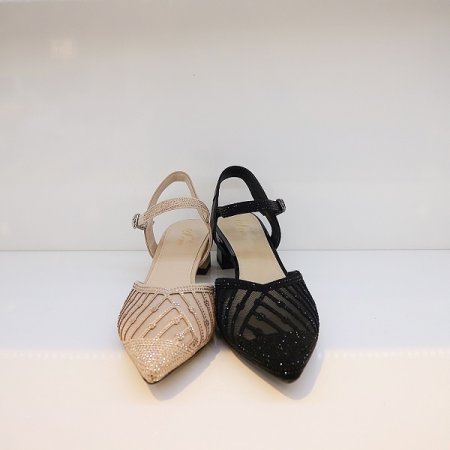 여성 비쥬 펄 장식 펌프스 구두 2종