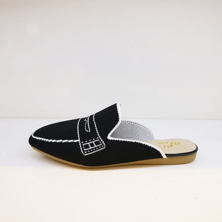 여성 발편한 원단 블로퍼 블랙