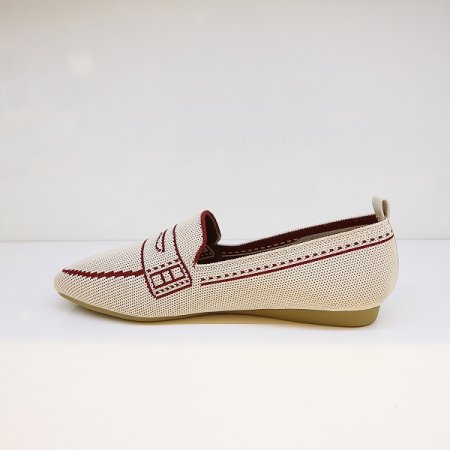 여성 발편한 원단 단화 연핑크