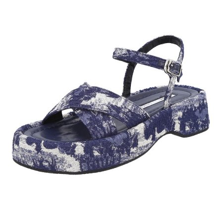 여성 통굽 원단 샌들 3종