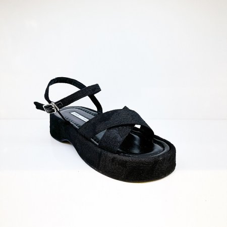 여성 통굽 원단 샌들