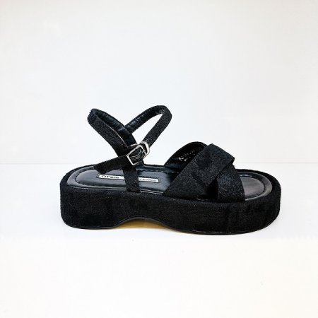 여성 통굽 원단 샌들