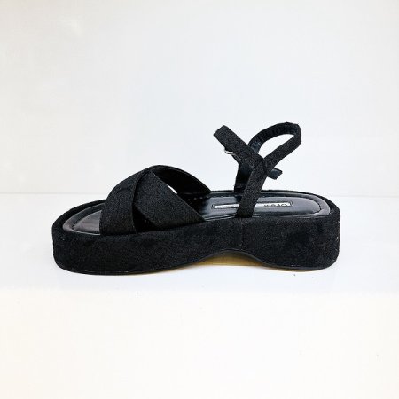 여성 통굽 원단 샌들