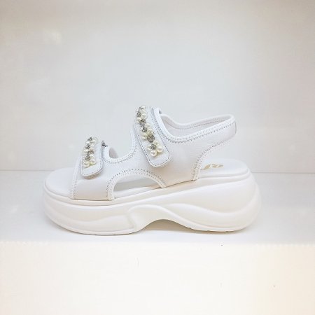 여성 6CM 찍찍이 통굽 샌들 B