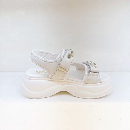 여성 6CM 찍찍이 통굽 샌들 B