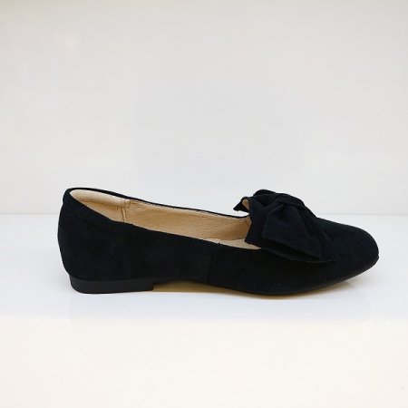 여성 세무 리본 플랫슈즈 A