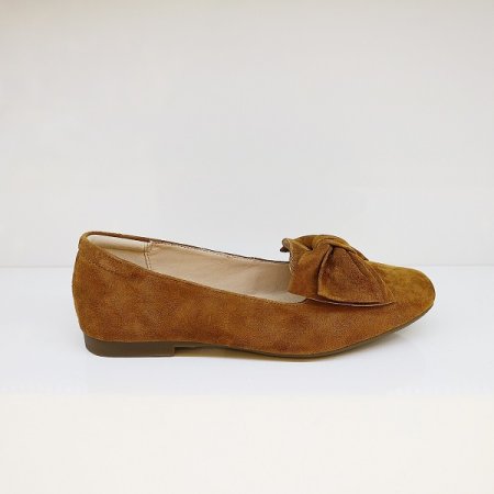 여성 세무 리본 플랫슈즈 C