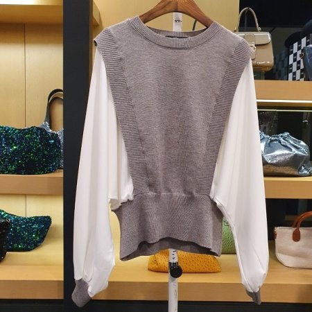 니트조끼블라우스