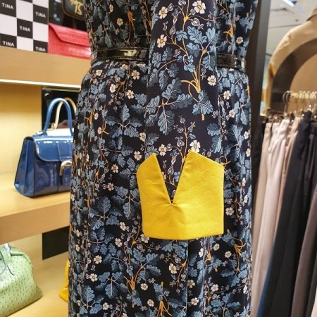 프린트 배색 원피스