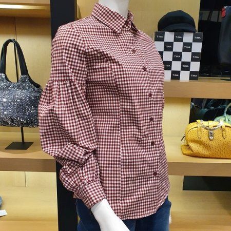 체크소매볼륨남방