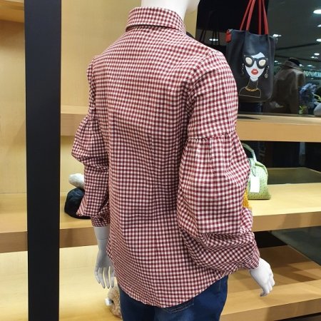 체크소매볼륨남방