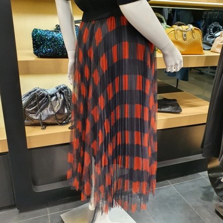 체크 샤 스커트