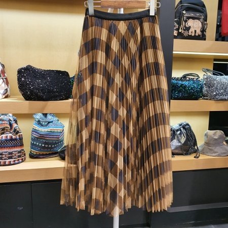 체크 샤 스커트