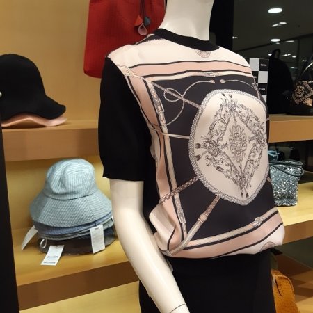 스카프 나염 니트