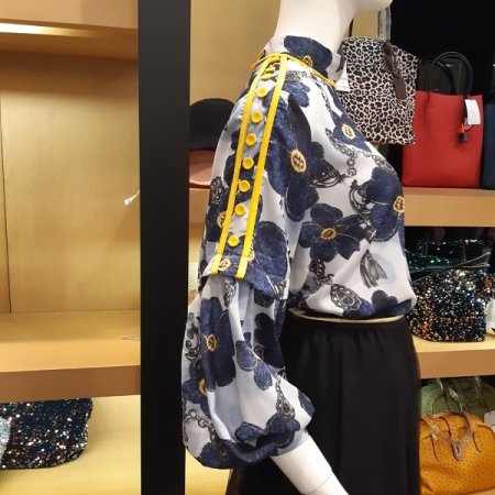 블루 퍼플 블라우스