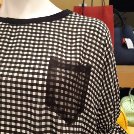 블랙 체크 블라우스