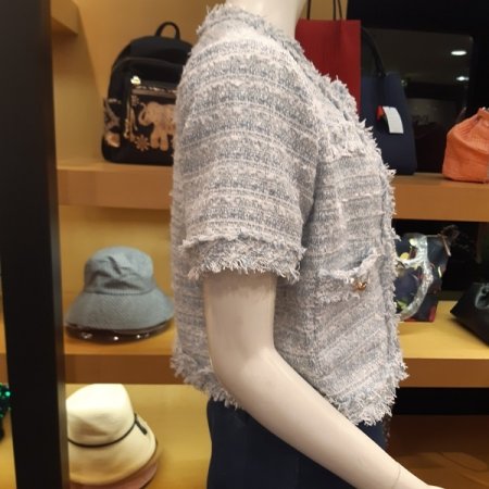 반팔 트위트 자켓