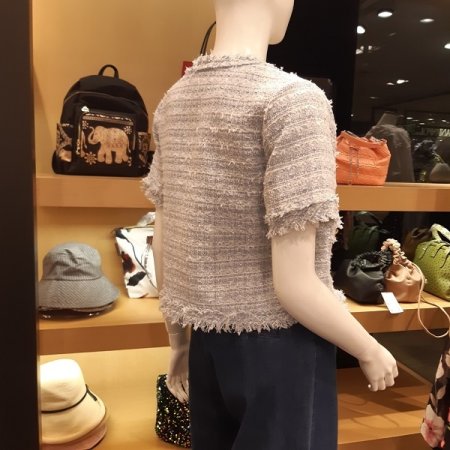 반팔 트위트 자켓