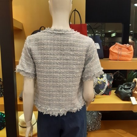 반팔 트위트 자켓