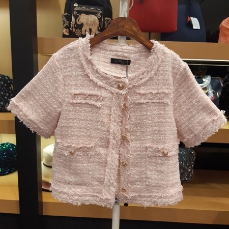 반팔 트위트 자켓