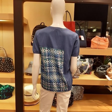 실크 배색 티셔츠