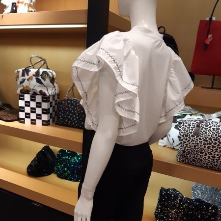 프릴 스판 블라우스