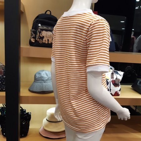 브이넥 단가라 티