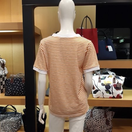 브이넥 단가라 티