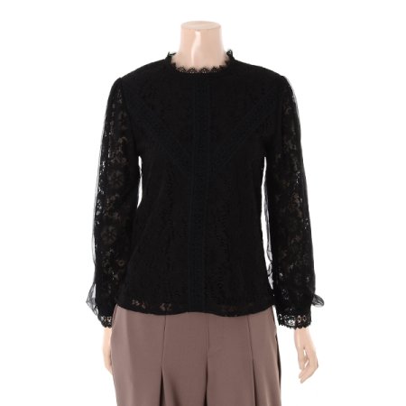 소매망사블라우스