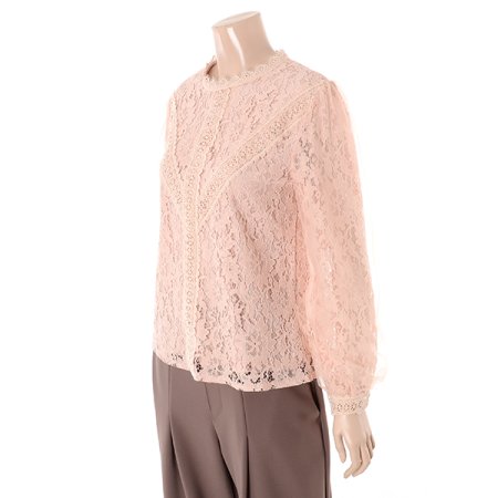 소매망사블라우스