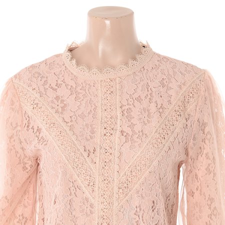 소매망사블라우스