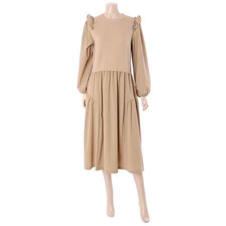 니트배색원피스