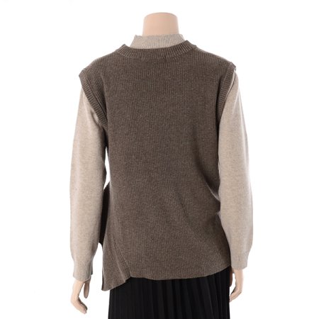 리본 골지 니트 베스트