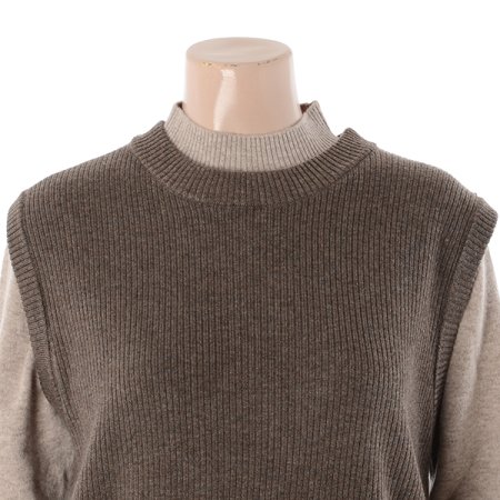 리본 골지 니트 베스트