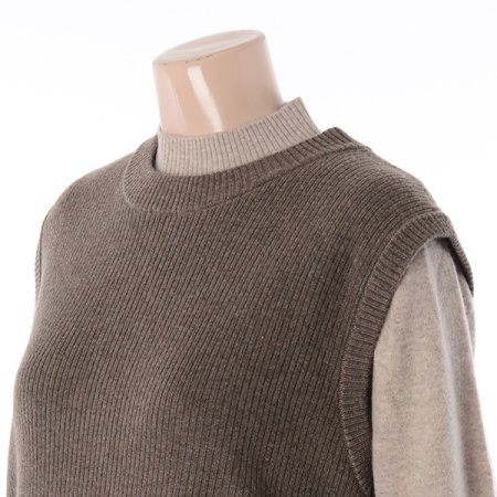 리본 골지 니트 베스트