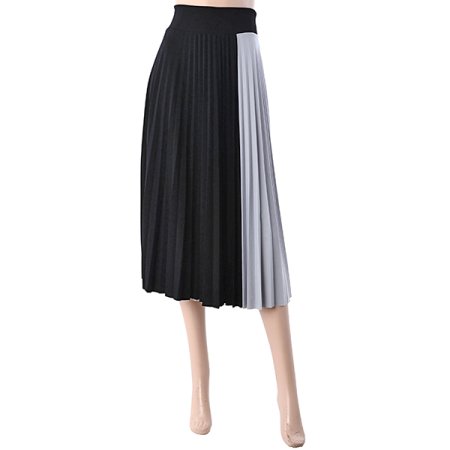 크레이프배색주름스커트