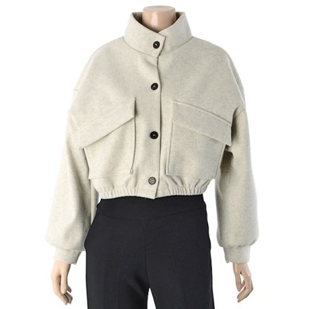 크림밴드숏점퍼