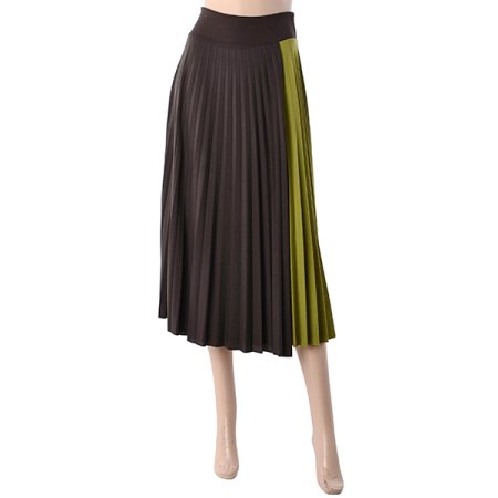 크레이프배색주름스커트