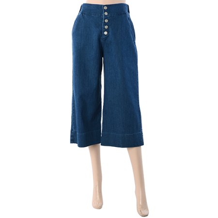 5보튼데님8부바지