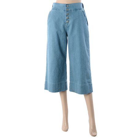 5보튼데님8부바지