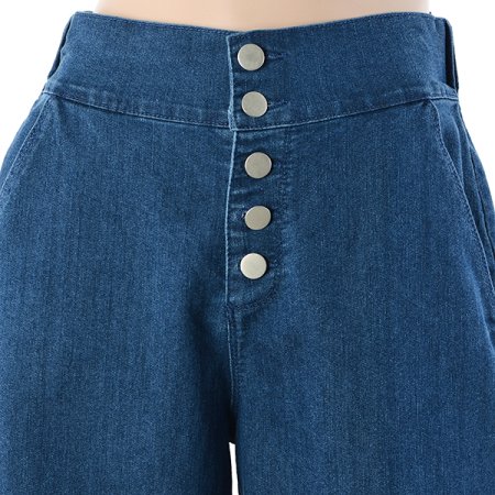 5보튼데님8부바지