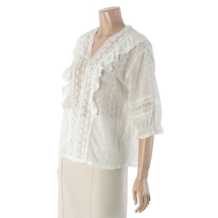 브이넥프릴블라우스