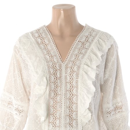 브이넥프릴블라우스