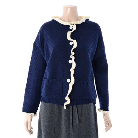 프릴트리밍가디건