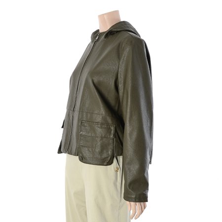 후드포켓레더쟈켓