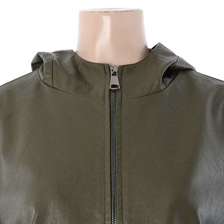 후드포켓레더쟈켓